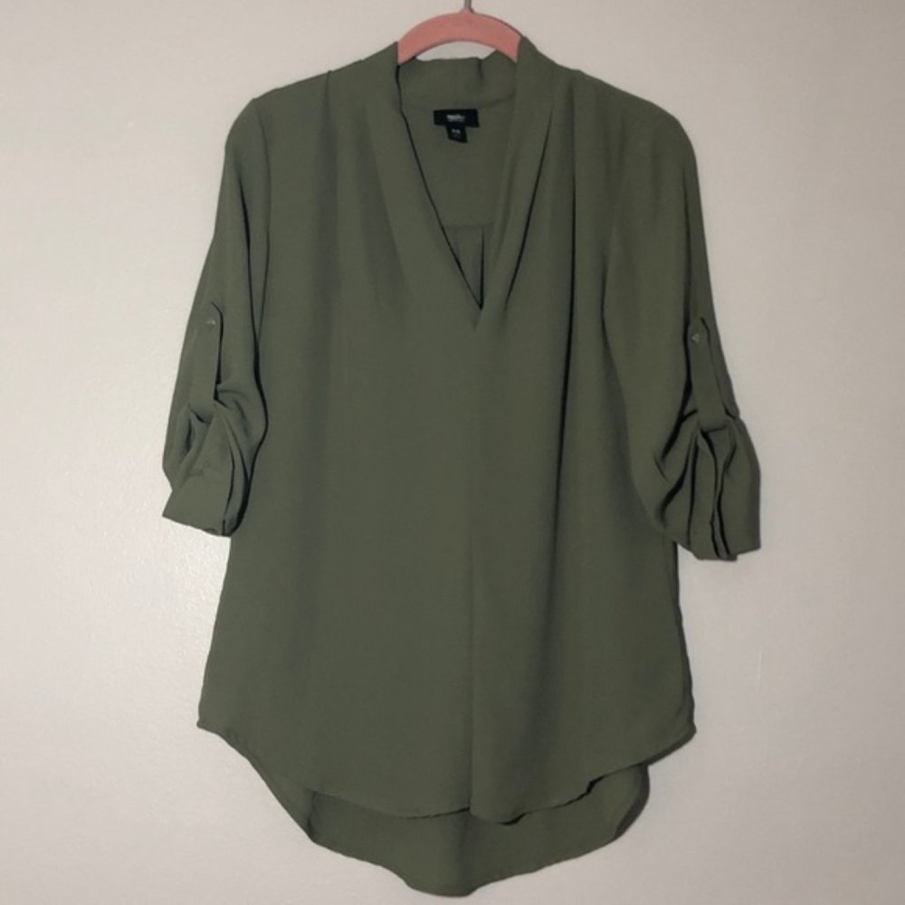EUC Mossimo Olive Green Blouse Sz M